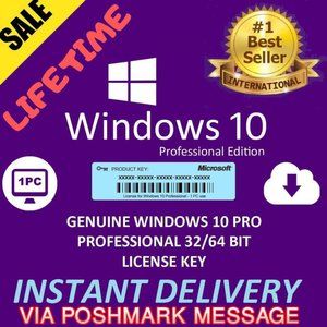 INSTANT WINDOWS 10 PRO KEY 32 64 BIT ACTIVATION
